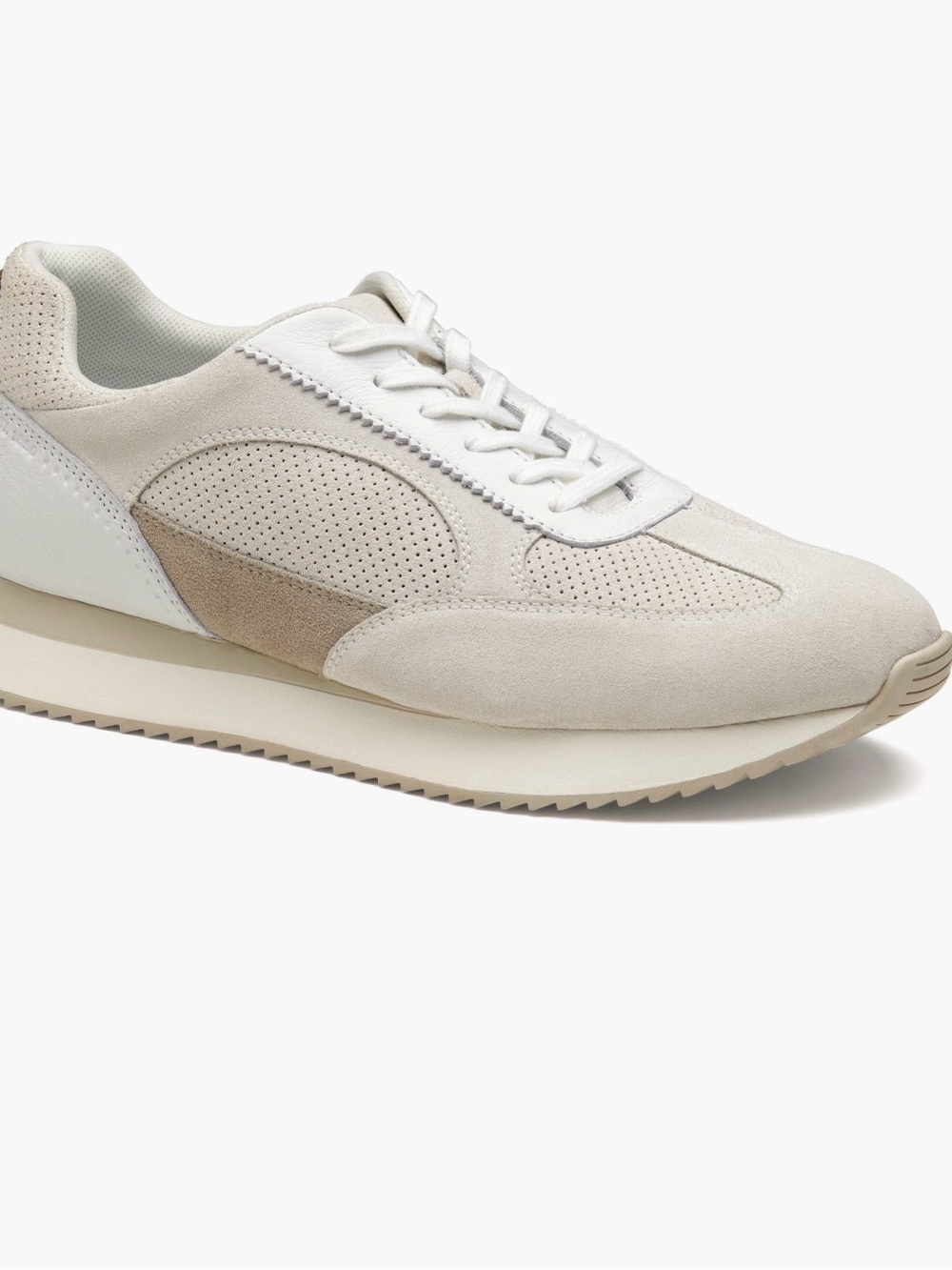 Johnston & Murphy Chase Perforated Sneakers Men’s 10.5 M Cream Suede NIB